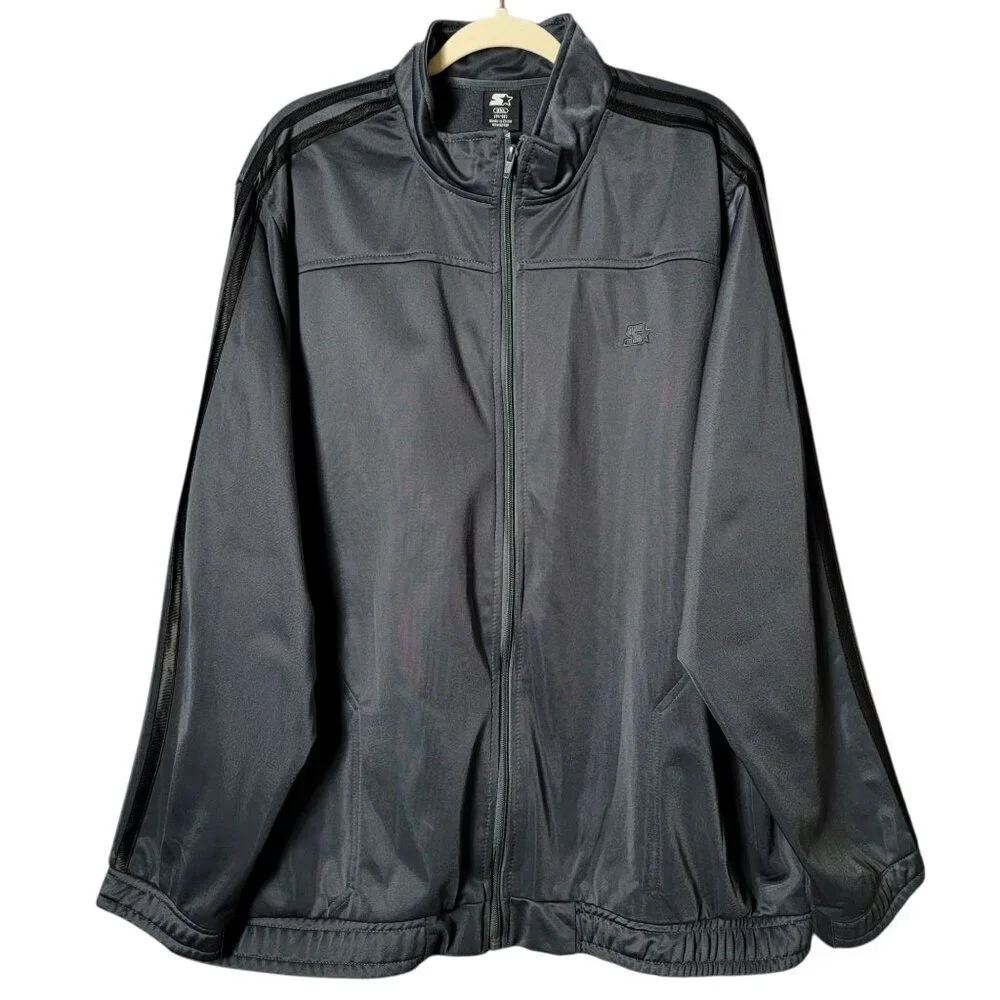 Starter Mens Gray Y2K 2000s Full Zip Streetwear Lightweight Track Jacket 3XL